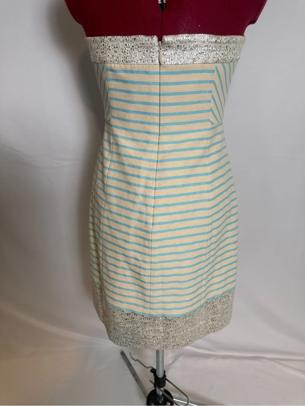 Lilly Pulitzer Remi Dress Women's Size 4 Strapless Blue Horizon Bayview Stripe - Picture 12 of 15